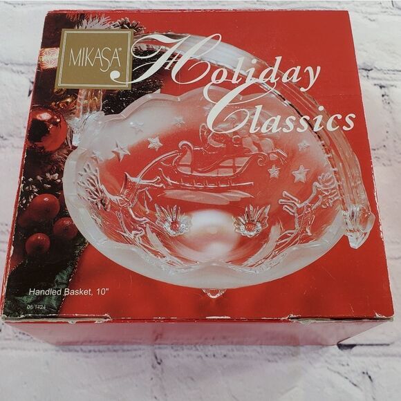 💜Mikasa Holiday Classics Handled Basket - Picture 1 of 5